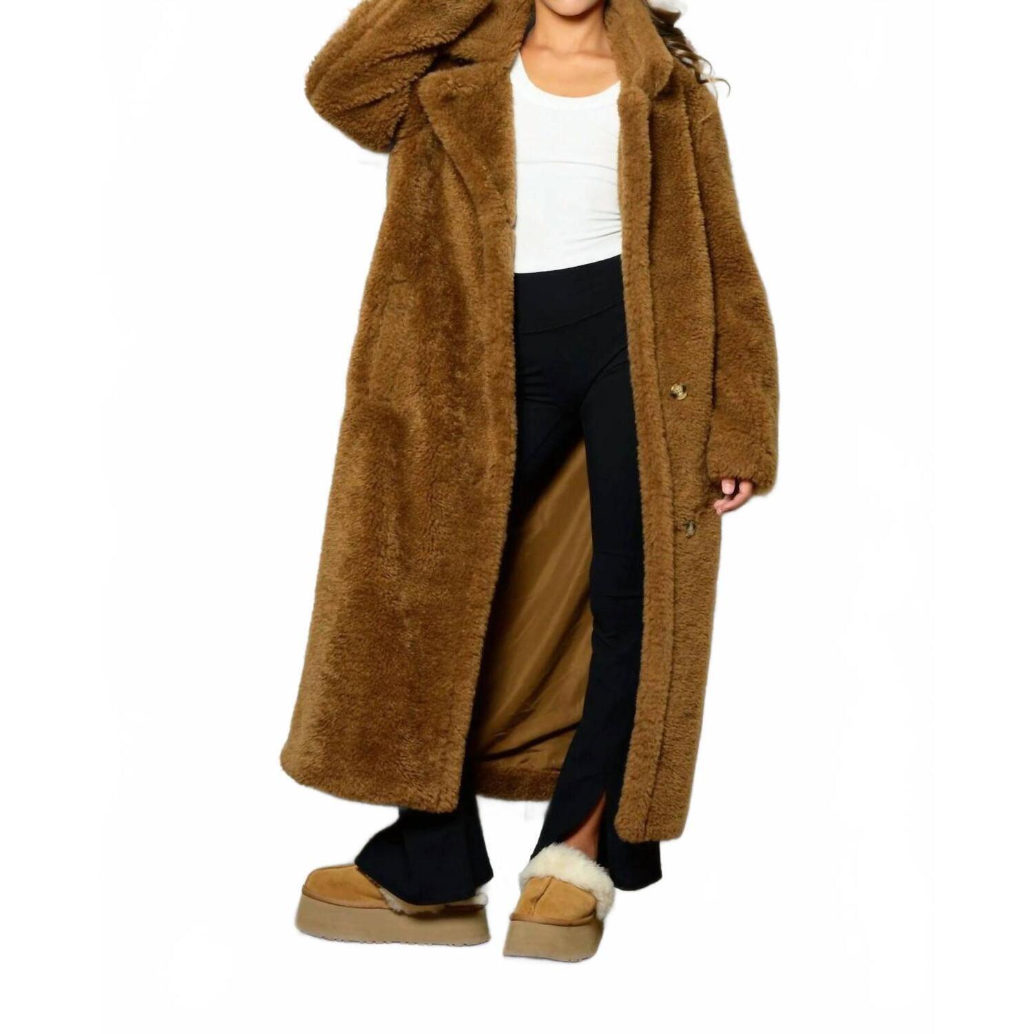 New Katie J Nyc Girls Paddie Coat In Teddy Bear Brown